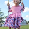 The Pink Picket Fence Louise Twirl Dress Set – Dress, Cotton Leggings, Scrunchie & Headband – Pink - 4 of 4