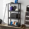 4 Tier Plastic Shelf Unit Black - Brightroom™: Utility Storage Shelves, 55.8" Height, 70 lbs Capacity, Freestanding - 2 of 3