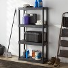 4 Tier Plastic Shelf Unit Black - Brightroom™: Utility Storage Shelves, 55.8" Height, 70 lbs Capacity, Freestanding - image 2 of 3