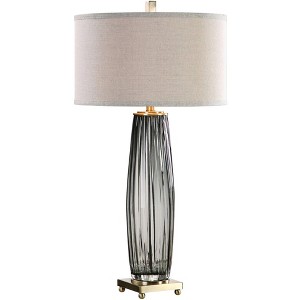 Uttermost Vilminore 33 1/4" High Modern Grooved Gray Glass Table Lamp - 1 of 1