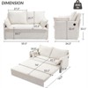 RISOKEYS 59.5 Inch Corduroy Sofa Bed - Convertible Sleeper Sofa with Side Storage for Living Room, Bedroom, Apartment - 3 of 4