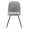 Modern Anywhere Chair with Metal Legs Gray - WOVENBYRD: Upholstered, Easy to Clean, Armless - image 4 of 4