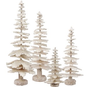 Primitives By Kathy 12.5 Inch Shimmering Tree Set Four Sizes Glittered Tree Sculptures - 1 of 3