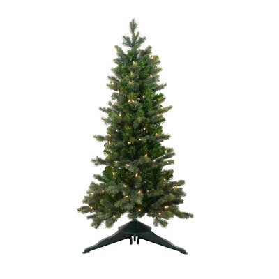 Northlight 4' Prelit Artificial Christmas Tree Slim Savannah Spruce - Clear Lights