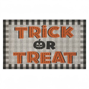 Stupell Industries Trick Or Treat Gingham Printed Outdoor Imitation Sisal Door Mat, design by Marcus Prime - 1 of 4