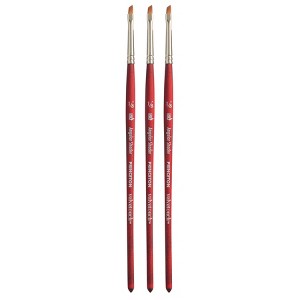 Princeton Velvetouch Angle Shader Brush, Synthetic Bristles, Short Handle Mixed Media Paintbrush, Scarlet, Size 1/8 inch, Pack of 3 - 1 of 4