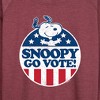 Women's - Peanuts - Snoopy Go Vote Lightweight French Terry Wide Neck Long Sleeve Shirt - 2 of 4