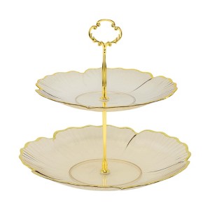 Unique Bargains 2 Tier Dessert Cupcake Stand with Tiered Tray for Donut Fruits - 1 of 4