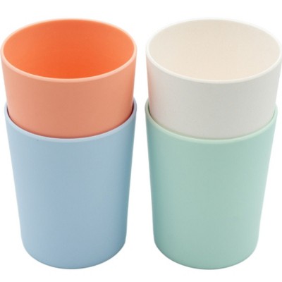 WeeSprout 2-in-1 Stainless Steel Kids Cups - Silicone Straw Tumblers With Storage Lids, Set Of 4