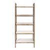 TOAOTBNBO 5 Tier Wood Bookshelf, Open Bookcase with Storage Cabinet, Mid-century Display Book Shelf for Livinig Room, Off-white - 4 of 4