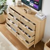TIRAMISUBEST 8 Double Dresser with Rattan Drawers,Bedroom Dresser for kids room, living room, entry - 3 of 4