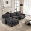 WJSHome 116''Oversized L-Shape Cloud Couch Modular Sectional Reclining Couches for Living Room, 3 Seat with Power Recliner Sofa & Ottoman - 2 of 4