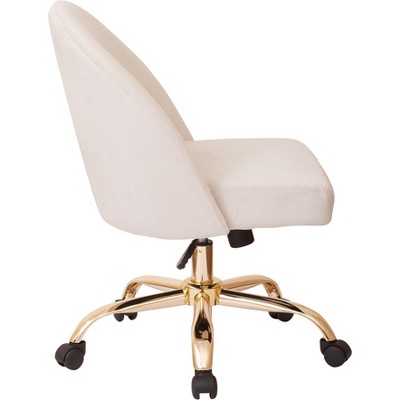 Layton Mid-Back Oyster Pearl Velvet Swivel Task Chair