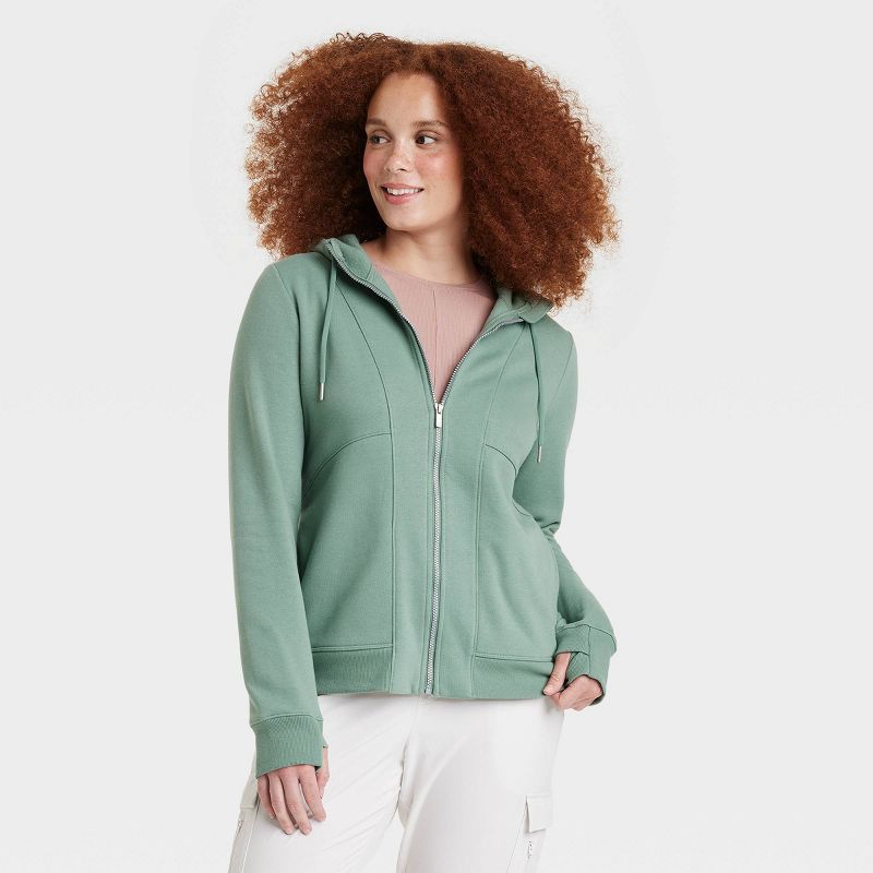 Women's Fleece Full Zip Hoodie - All In Motion™, 4 of 13