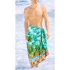 HAPPY BAY Men's Swim Bath Trunk Swimsuit Regular Surfing Swimwear Summer Sarong Long Pareo Beach Wrap for Men One Size Green, Tree - 2 of 4