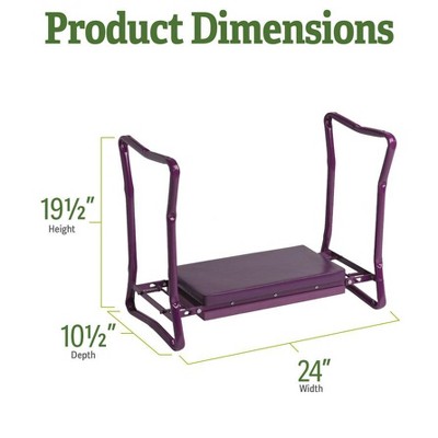 Green Powder-Coated Steel Garden Kneeler with Extra-Thick Padding