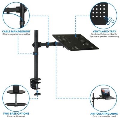 Ergonomic Adjustable Steel and Aluminum Laptop Desk Mount