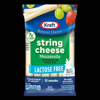Kraft Cheese Lactose Free Mozzarella String Cheese Snacks - 12oz