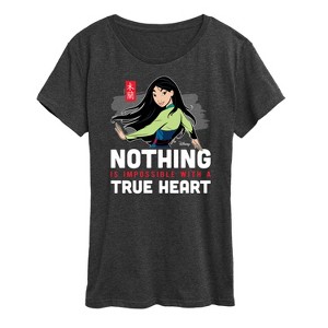 Women's - Disney - Nothing Is Impossible With A True Heart Short Sleeve Graphic T-Shirt - 1 of 4