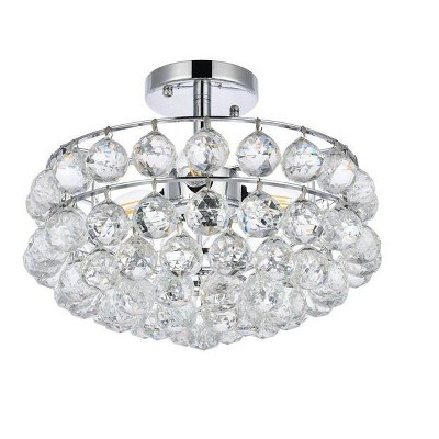 Savannah 14" Chrome Flush Mount with Crystal Accents