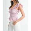 Women's Pleated Peplum Top - MABLE - 2 of 4
