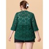 Agnes Orinda Women's Plus Size Elegant 3/4 Sleeve Open Front Lace Lightweight Cardigans - 4 of 4