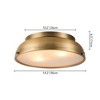 Rennnsan Caerel 14"W 2-Light Drum Frosted Glass Modern Dimmable Flush Mount in Gold - 3 of 4