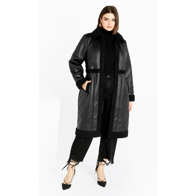 Women's Plus Size Hayden Coat - black | CITY CHIC, 2 of 7