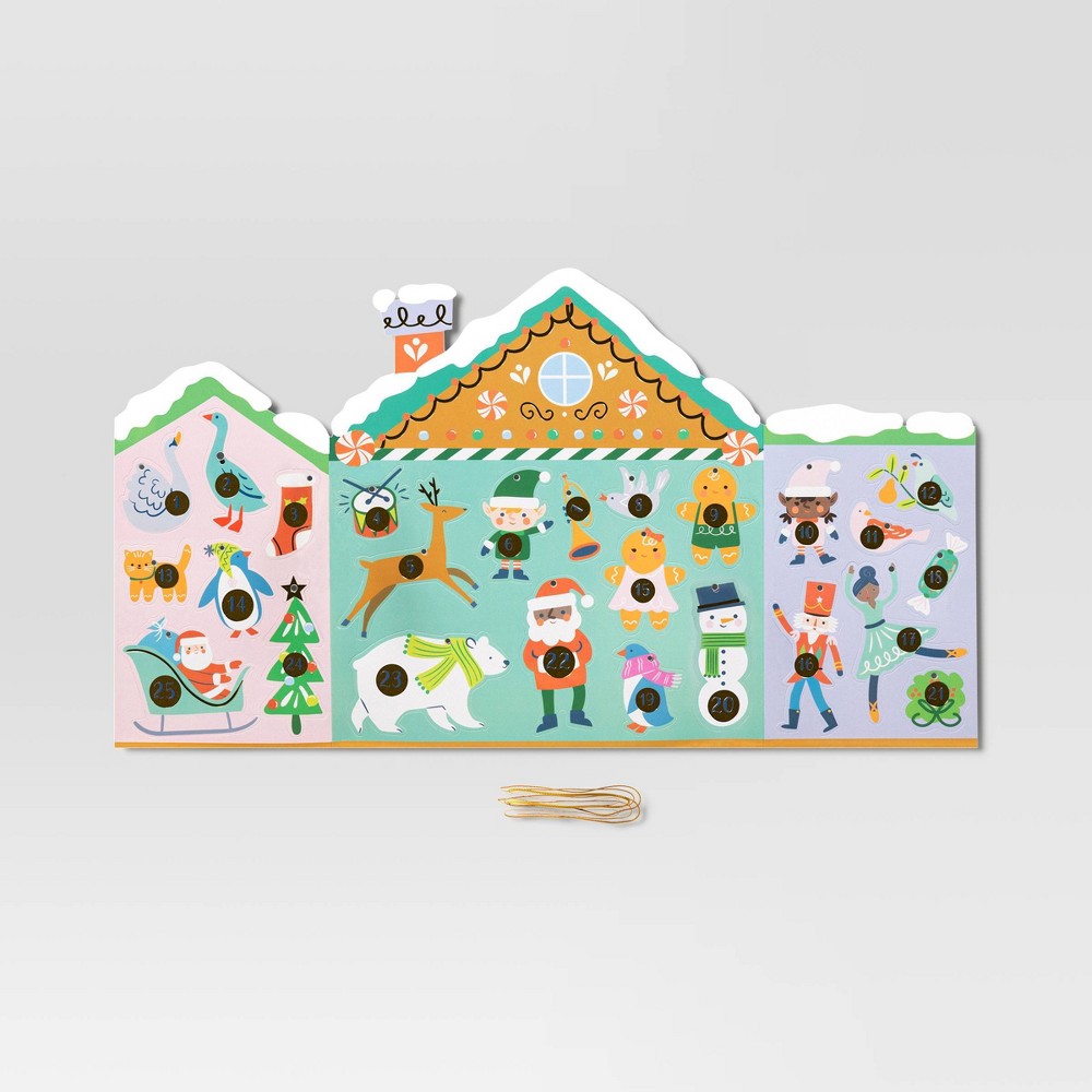 Gingerbread House Paper Kid's Activity Christmas Advent Calendar - Wondershop™