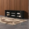 GlasFlength TV Stands and Consoles Modern Entertainment Center with Open Shelves and Cable Management for Living Room, Black, 15.5"*70"*23" - 2 of 4