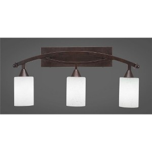 Toltec Lighting Bow 3 - Light Vanity in  Bronze with 4" White Muslin Shade - 1 of 1
