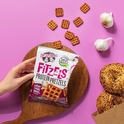 Lenny & Larry's FITZELS Everything Bagel- High Protein Pretzels - Plant Based Protein - 20g Protein - 3oz/8pk