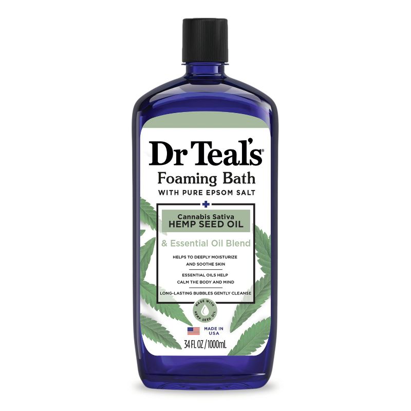 Dr Teal&#39;s Hemp Seed Bergamot &#38; Citrus Foaming Bubble Bath - 34 fl oz, 1 of 11