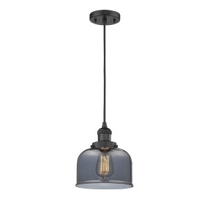 Bell - 1 Light Cord Hung Mini Pendant In Industrial Style-10 Inches Tall and 8 Inches Wide - 1 of 1