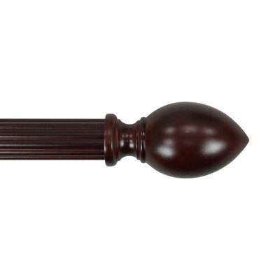 Lumi Antique Mahogany Wood Egg Curtain Rod Finials (2-Pack)