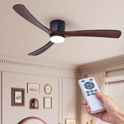 HUMHOLD Wood Ceiling Fan with Lights and Remote for Bedroom, Living Room