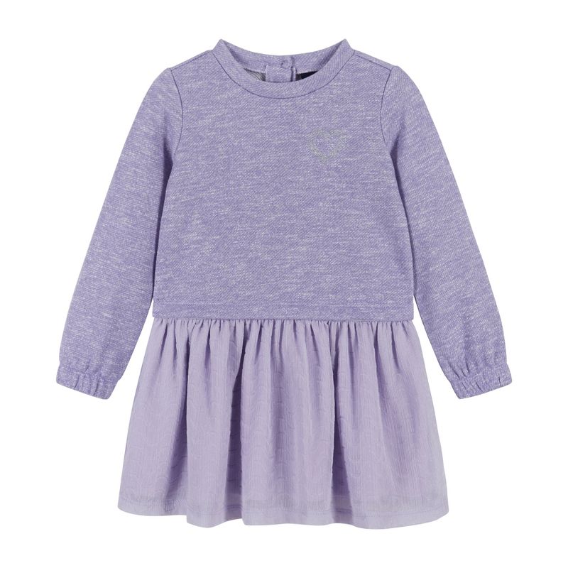 Andy & Evan  Toddler Girls Purple Heart Two-Fer Dress, 1 of 6