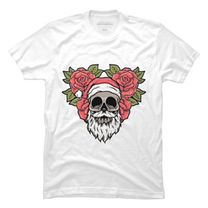 Men's Design By Humans Christmas with flowers Illustration By rukurustudio T-Shirt - 1 of 4
