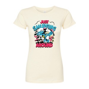 Women's - Smurfs - Just Smurfing Around Fitted Graphic T-Shirt - 1 of 3