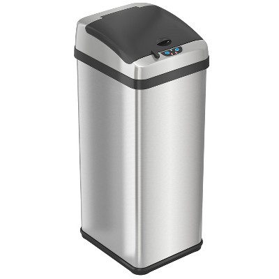 iTouchless Stainless Steel Sensor Trash Can w/AbsorbX Odor Control 13 Gal Silver IT13RX