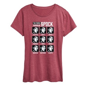 Women's - Star Trek - Spock Moods Short Sleeve Graphic T-Shirt - 1 of 4