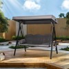 Pamapic 3-Person Metal Patio Swing with Canopy and Cushions - 4 of 4