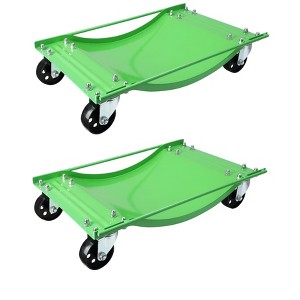 Car Dolly Heavy Duty - Set of 2, 5600 LBS Max Capacity Vehicle Wheel Dollies with 3.5 Inch Steel Wheels for Cars/Trucks/Boats, Green - 1 of 4