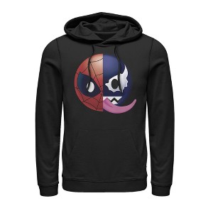 Men's Marvel Venom Spider-Man Split Emoji Pull Over Hoodie - 1 of 3