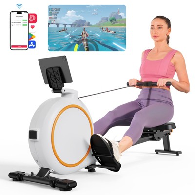 Superun 32 Level Magnetic Rowing Machines With LED Monitor, 300 LBS Weight Capacity App Supported