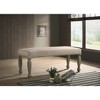 Dexmalle Antique Gray Finish Upholstered Nailhead Bench - 2 of 4