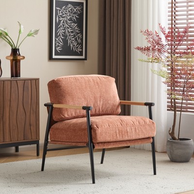 Modern Accent Chair, Upholstered Armchair Leisure Chair for Cozy Living Room, Bedroom, or Office Seating -Frevyn