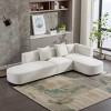 110" Modern Sectional Sofa Couch For Living Room Curved Upholstered Sofa Couch With Chaise Lounge,4-Seat Chenille Fabric Sofa Couch-Cuddlewood - 2 of 4
