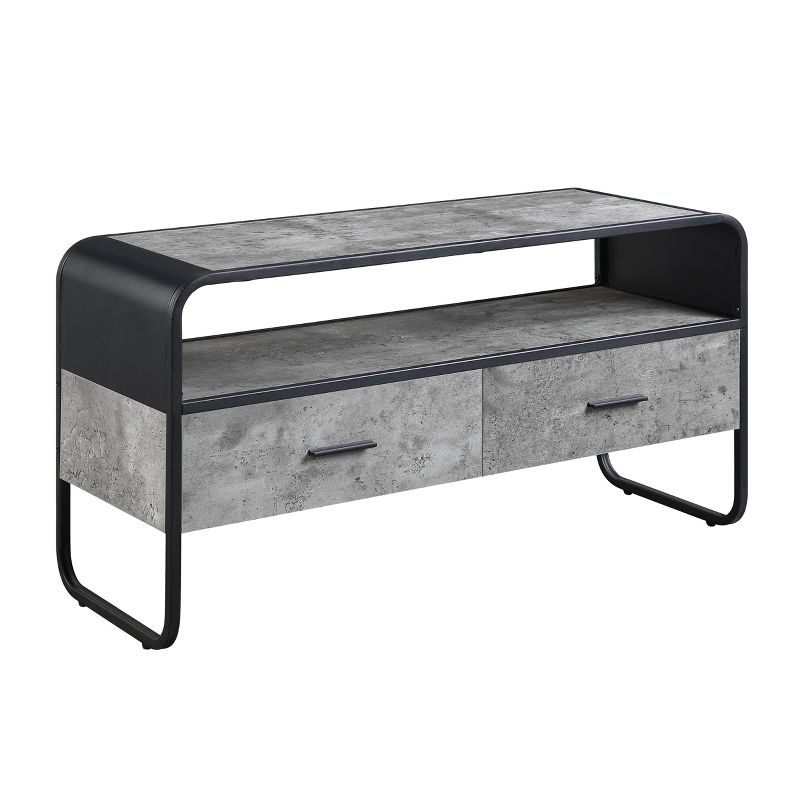 39&#34; Raziela TV Stand and Console Concrete Gray and Black Finish - Acme Furniture, 5 of 7