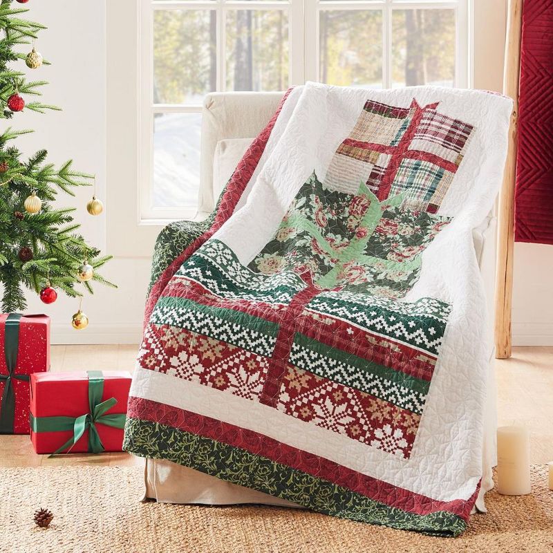 Greenland Home Fashion Festive Presents Ultra Soft High-Quality Throw Blanket Standard Red, 1 of 6